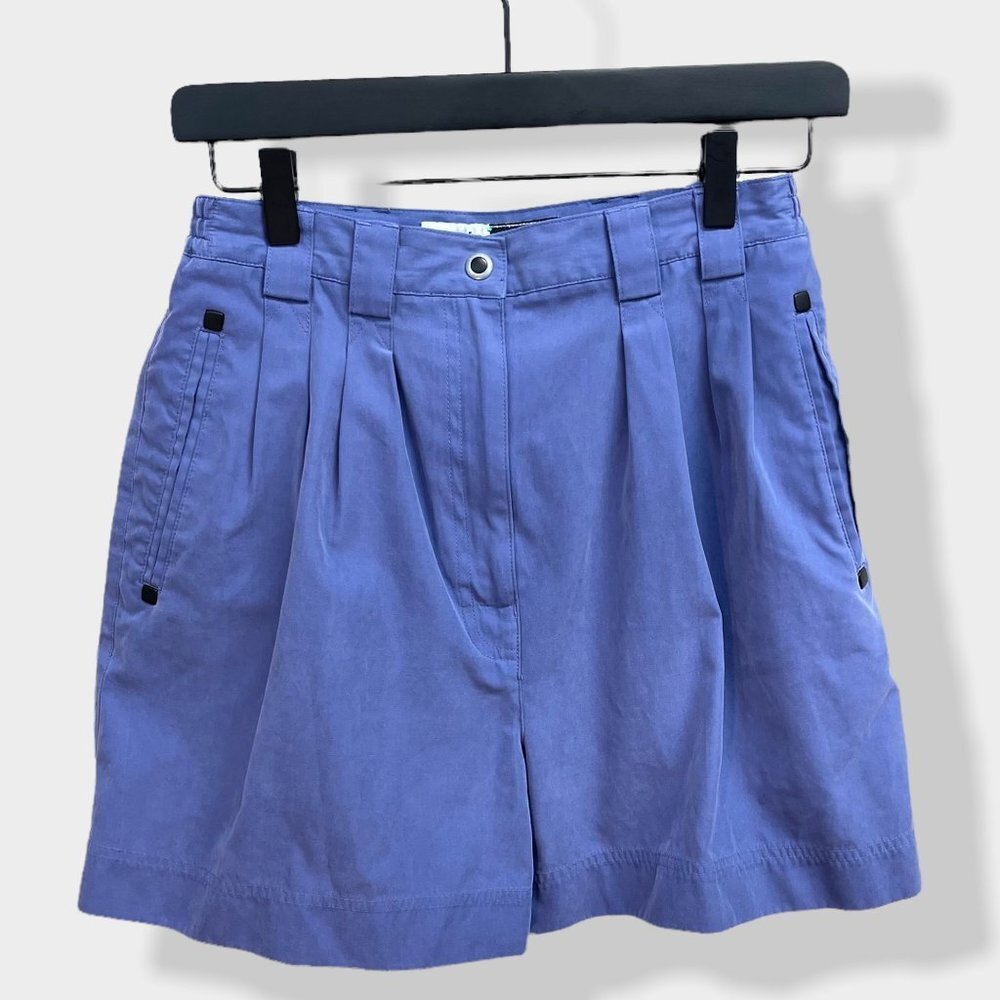 JAMIE Sadock Vintage Pleated Blue Golf Shorts